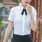 Striped Short-sleeve Shirt / Skirt / Dress Pants