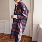 Round-hem Plaid Shirtdress