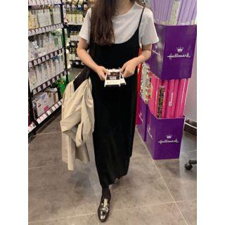 Spaghetti-strap Knit Long Dress