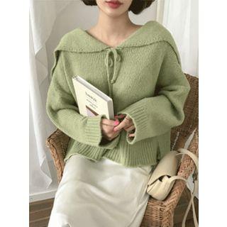 Fold-over Wool Blend Sweater