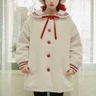 Sailor-collar Beribboned Jacket Cream - One Size