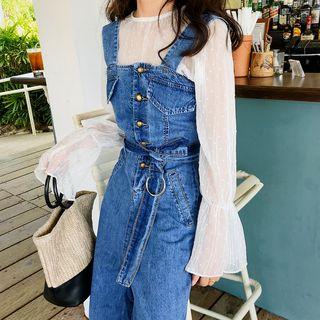 Wide-leg Dungaree With Belt