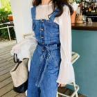 Wide-leg Dungaree With Belt