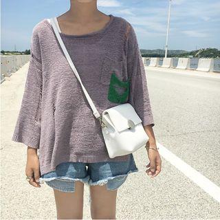 Distressed Applique Sweater