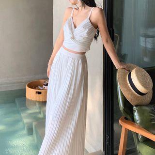 Set: Twisted Camisole Top + Wide Leg Pants