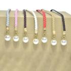 Beaded Faux Leather Woven String Belt