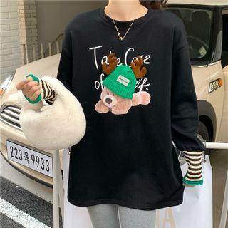 Printed Panel Long-sleeve Tee