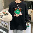 Printed Panel Long-sleeve Tee