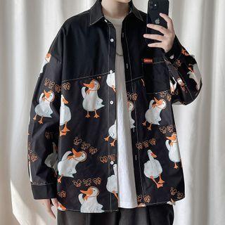 Long-sleeve Duck Printed Shirt