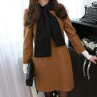 High-waist Wool Blend Mini Dress