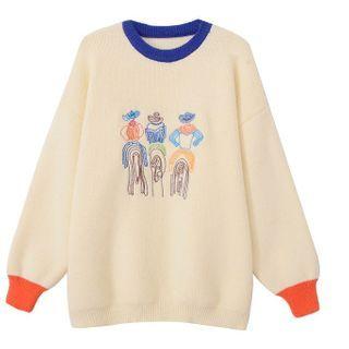 Print Sweater Beige - One Size