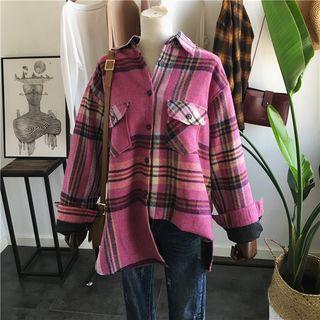 Plaid Shirt Rose Pink - One Size