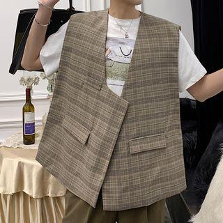 Plaid Vest As Shown In Figure - One Size