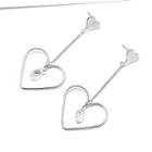 Alloy Faux Crystal Heart Dangle Earring 1 Pair - Stud Earrings - As Shown In Figure - One Size
