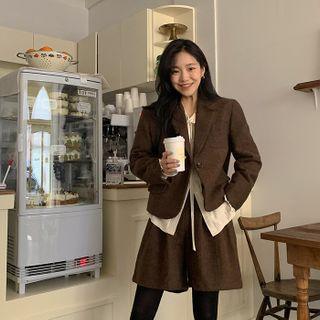 Herringbone Short Blazer