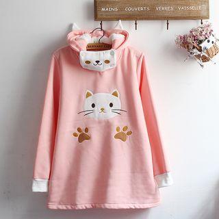Ear Hooded Long Sweatshirt