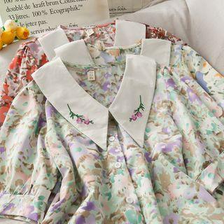 Embroidered Printed Loose Shirt
