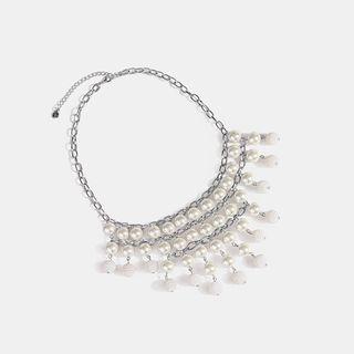 Multi Pearl Dangle Necklace Necklace - One Size
