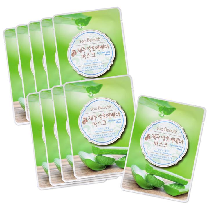 Soo Beaut  - Jeju Aloe Vera Mask (balancing, Moisturizing) 10 Pcs