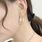 925 Sterling Silver Irregular Hoop Earring Gold - One Size