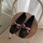 Patent Square-toe Bow Loafers