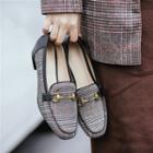 Low Heel Plaid Loafers