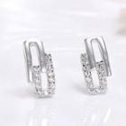 925 Sterling Silver Rhinestone Earring 925 Sterling Silver - 1 Pair - As Shown In Figure - One Size