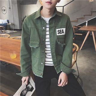Applique Fringed Denim Jacket