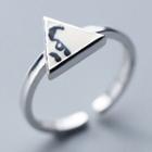 925 Sterling Silver Triangle Open Ring Open Ring - S925 Sterling Silver - One Size