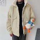 Faux Fur Lined Buttoned Jacket