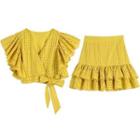 Sleeveless Ruffled Top / Mini Skirt