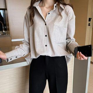 Front Pocket Button-down Shirt