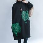Turtleneck Printed Pullover A-line Midi Dress