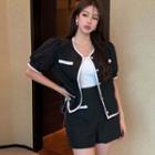 Short-sleeve Button-up Top / Shorts
