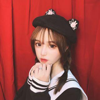 Cat Ear Beret Black - M