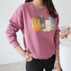 Letter-l Me Printed Fleece-lined Pullover