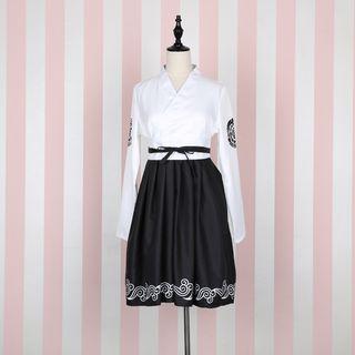 Panel Japanese Jacket / Embroidered Long-sleeve Dress