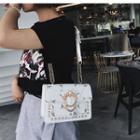 Embellished Buckled Chained Handbag