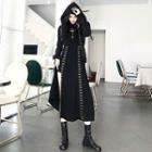 Long-sleeve Hooded Crop Top / Spaghetti Strap Midi A-line Dress