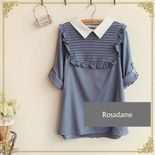Ruffle Button-back Blouse