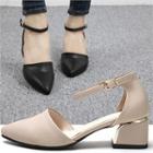 Ankle-strap Pointy Dorsay Pumps