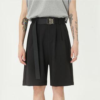 High-waist Loose Fit Plain Shorts