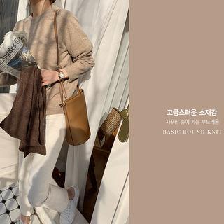 Cutout-hem Cashmere Blend Sweater Beige - One Size