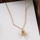 Alloy Rose Pendant Necklace 1 Piece - Necklace - Gold - One Size