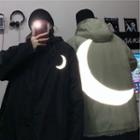 Moon Printed Hooded Zip Jacket