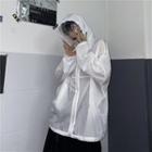 Zip Hooded Jacket With Face Shield