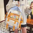 Clear Panel Color-block Backpack