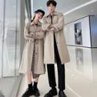 Couple Matching Single-breasted Midi Trench Coat
