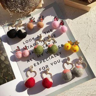 Felt Pom Pom Drop Earring