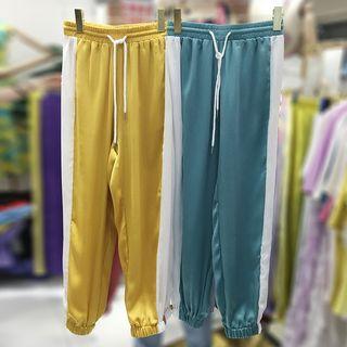 Two-tone Cropped Chiffon Pants